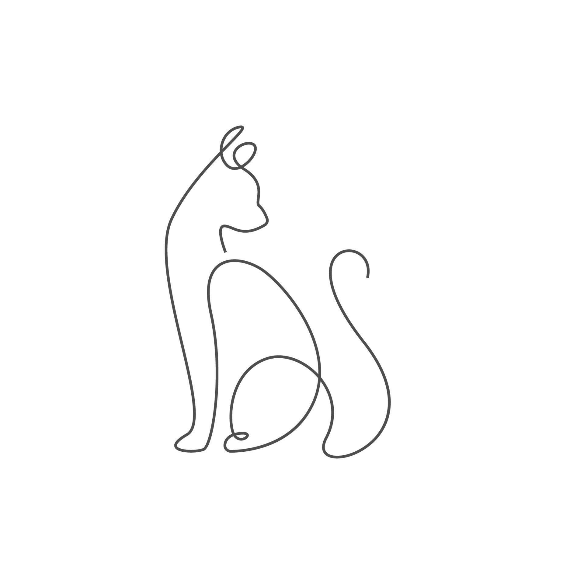 Cat line art design illustration template vector 9831754 Vector Art at