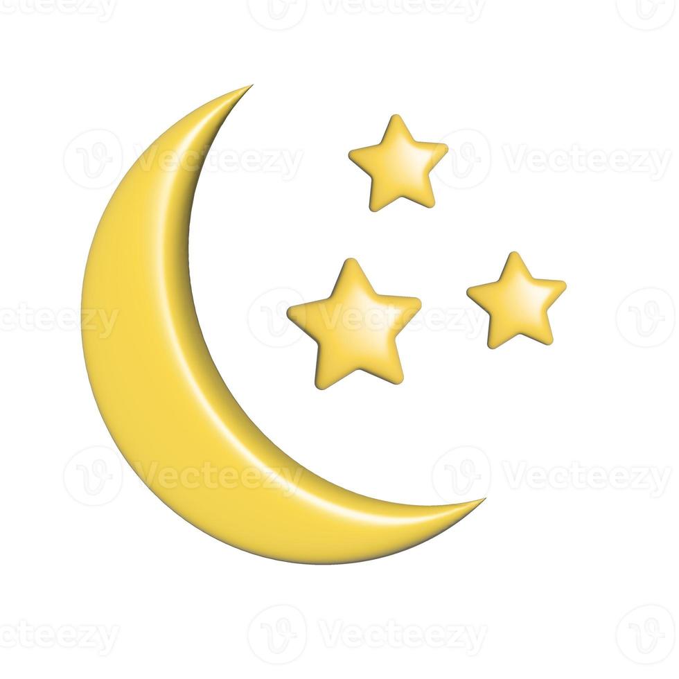 moon and stars illustration for design, printing, social networks, websites. photo