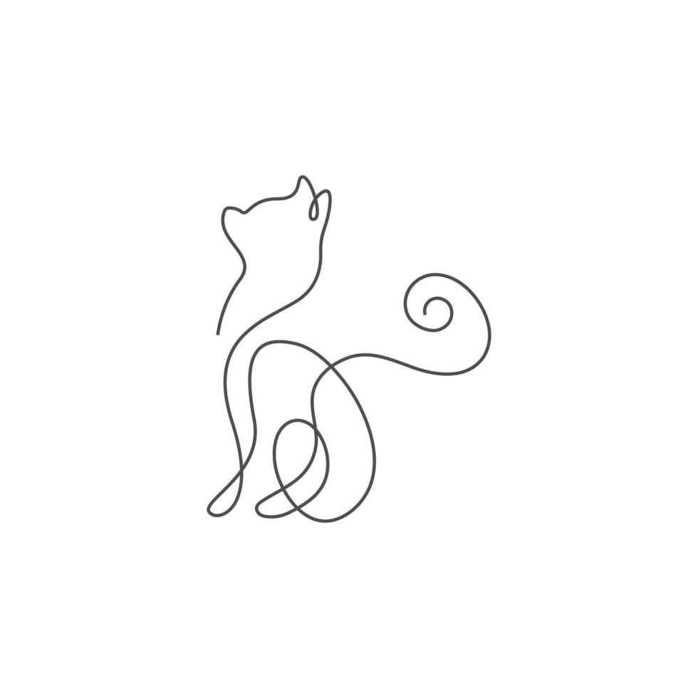 Cat line art design illustration template vector