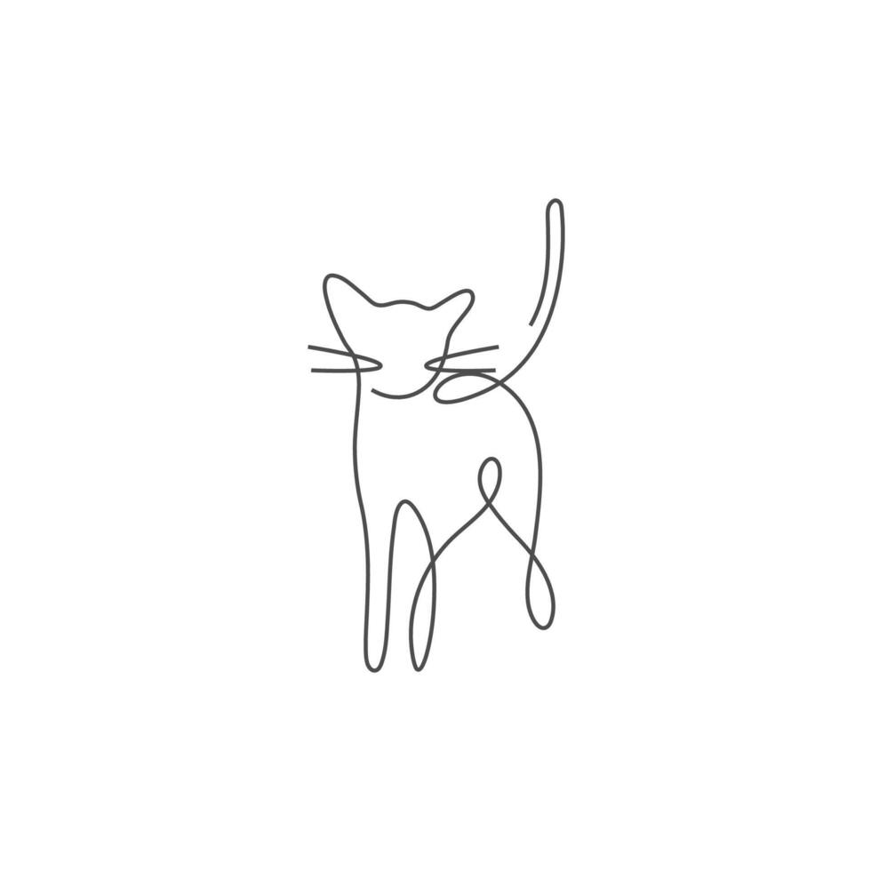 Cat line art design illustration template vector