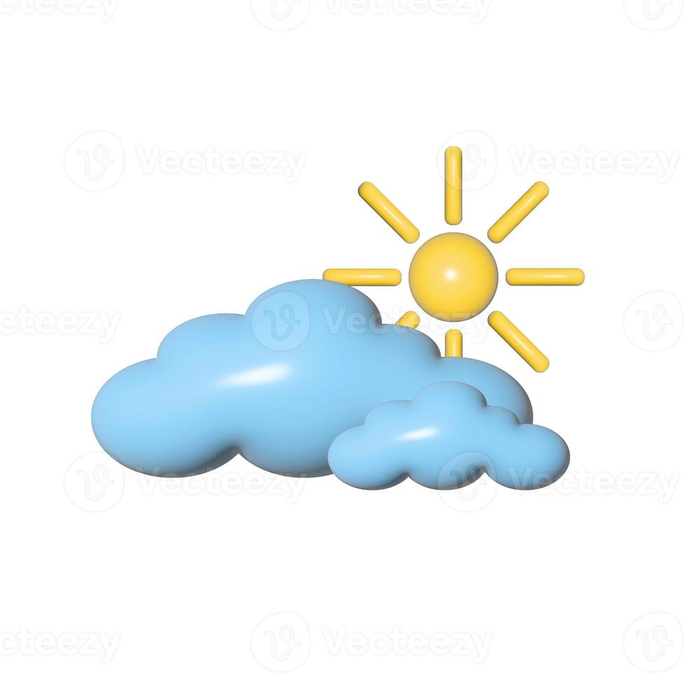 illustration of blue clouds and the sun - for design, printing, social networks, websites. photo