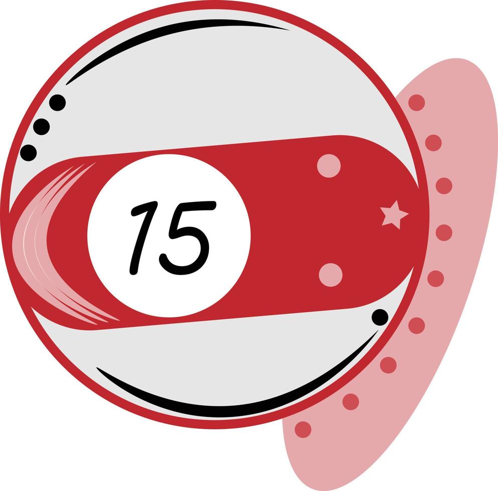 Vector of billiard ball series, vector of the number fifteen billiard ball. Great for icons, symbols and signs for pool players