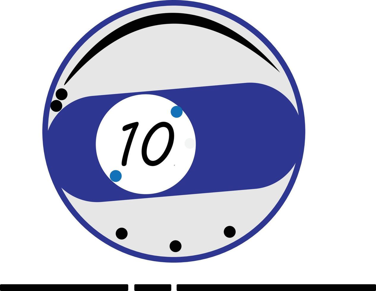 vector de la serie de bolas de billar, vector de la bola de billar número diez. ideal para iconos, símbolos y signos para jugadores de billar