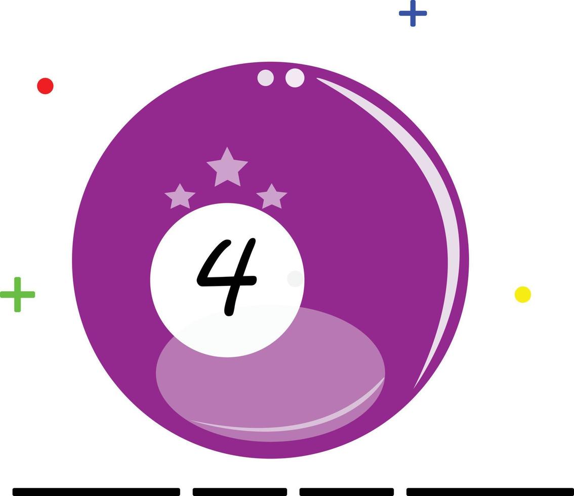 vector de la serie de bolas de billar, vector de la bola de billar número cuatro. ideal para iconos, símbolos y signos para jugadores de billar