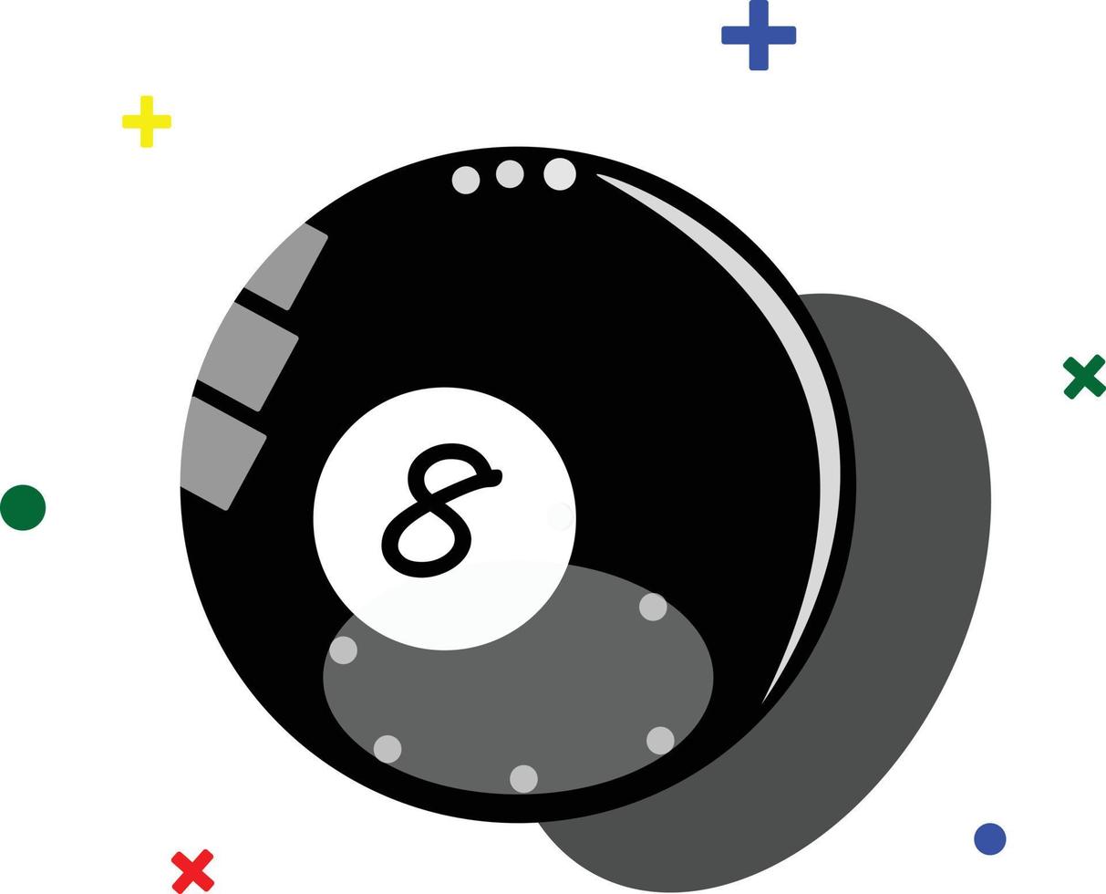 vector de la serie de bolas de billar, vector de la bola de billar número ocho. ideal para iconos, símbolos y signos para jugadores de billar