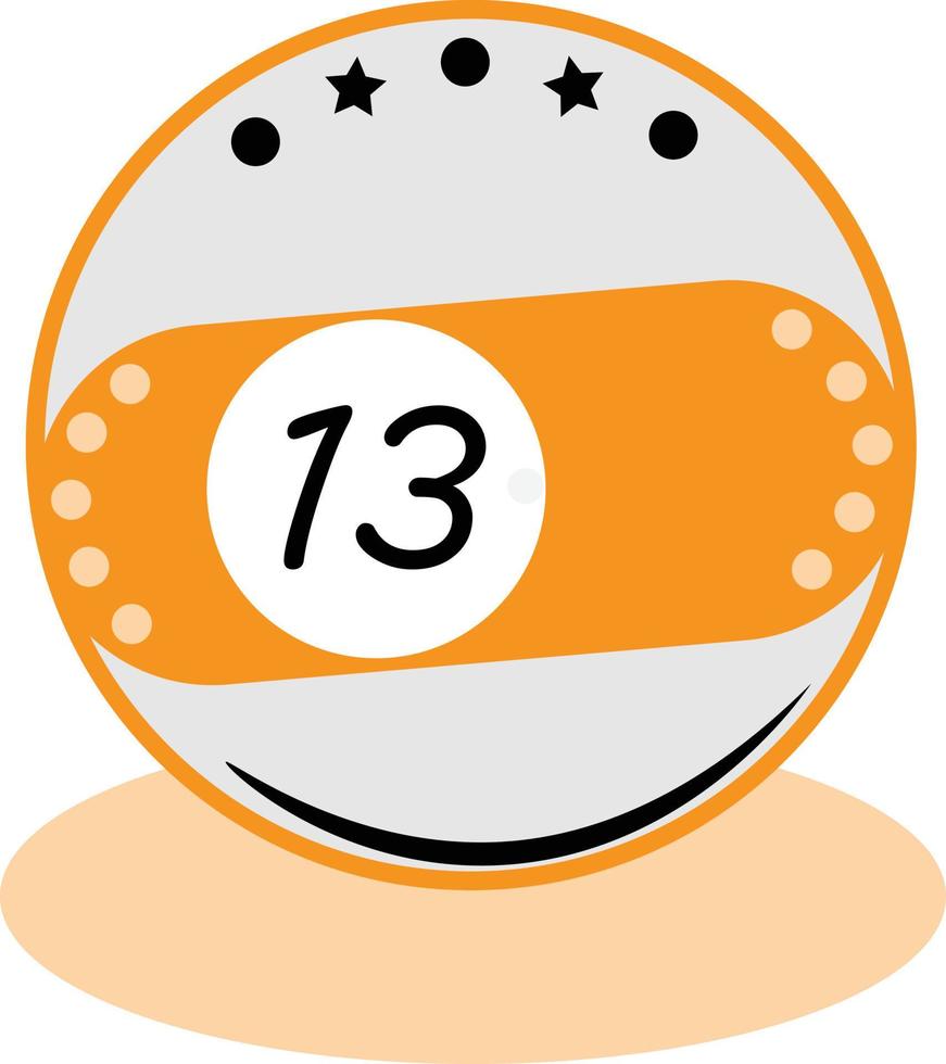 Vector of billiard ball series, vector of the number thirteen billiard ball. Great for icons, symbols and signs for pool players