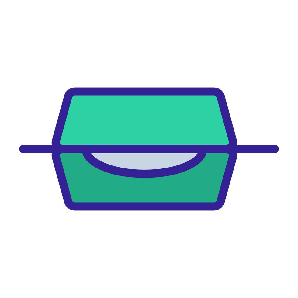 caja con vector de icono de pizza. ilustración de símbolo de contorno aislado
