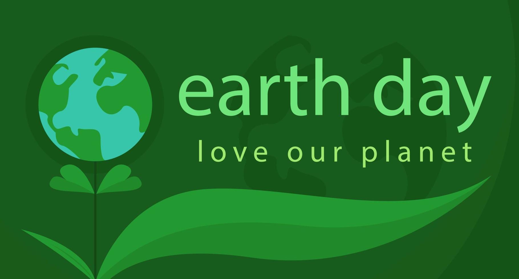 international earth day. earth in green, environmental problems and invironmental, protectoin. flat vector illustration.