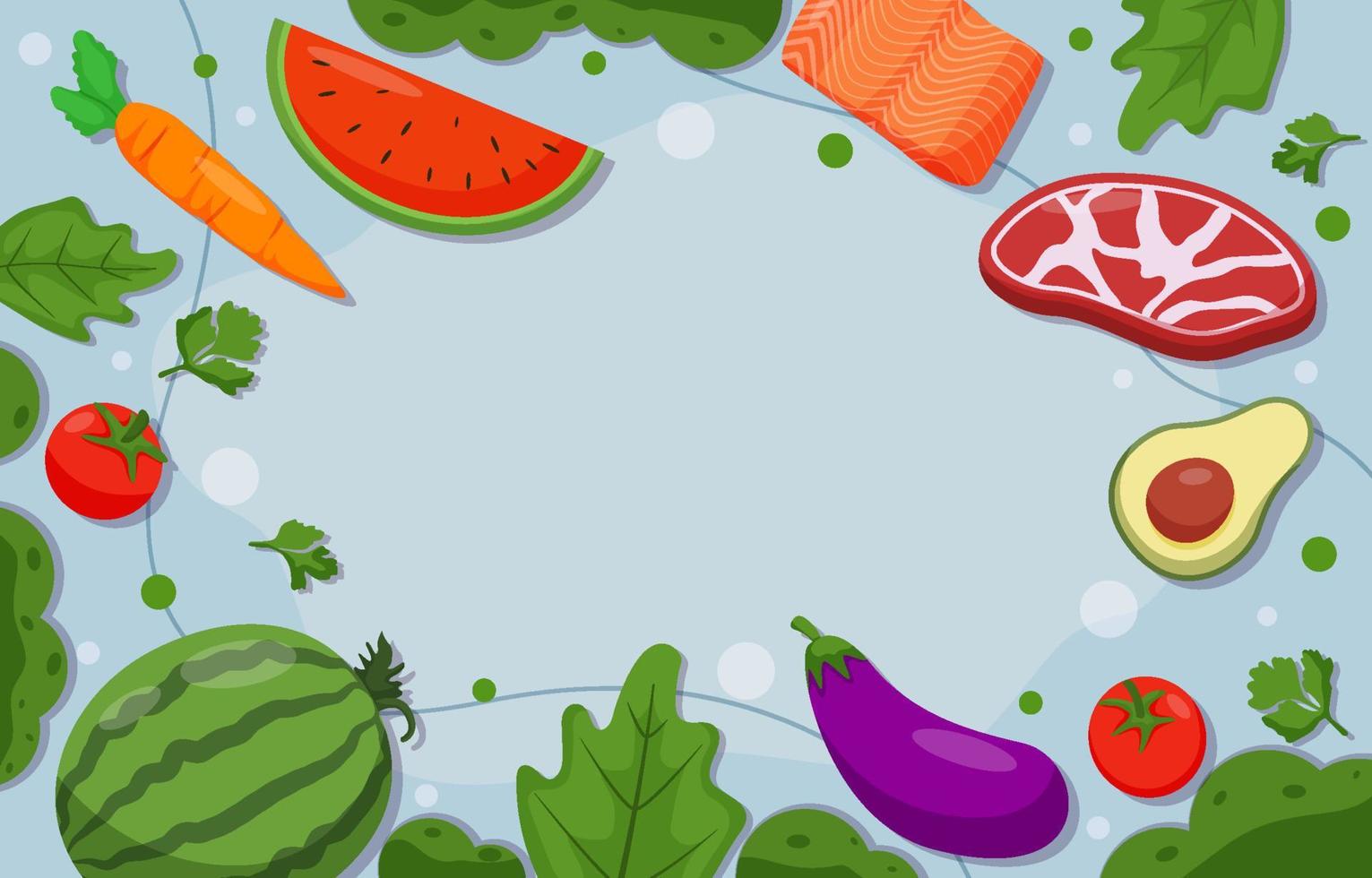 Organic Food Shopping Background vector