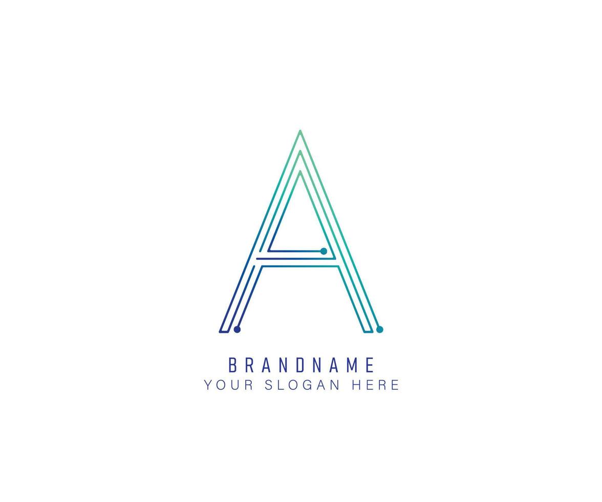 Monogram network logo alphabet letter A, suitable for logos, titles and headers vector