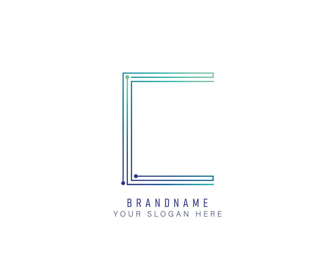 Monogram network logo alphabet letter C, suitable for logos, titles and headers vector