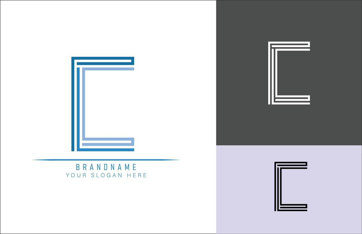 Monogram alphabet letter C  logo, suitable for logos, titles and headers vector