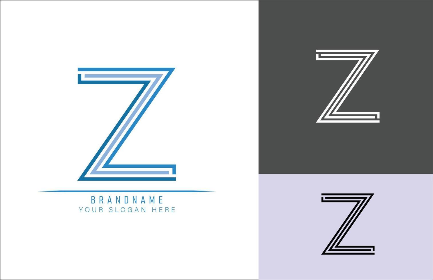 Monogram alphabet letter Z  logo, suitable for logos, titles and headers vector