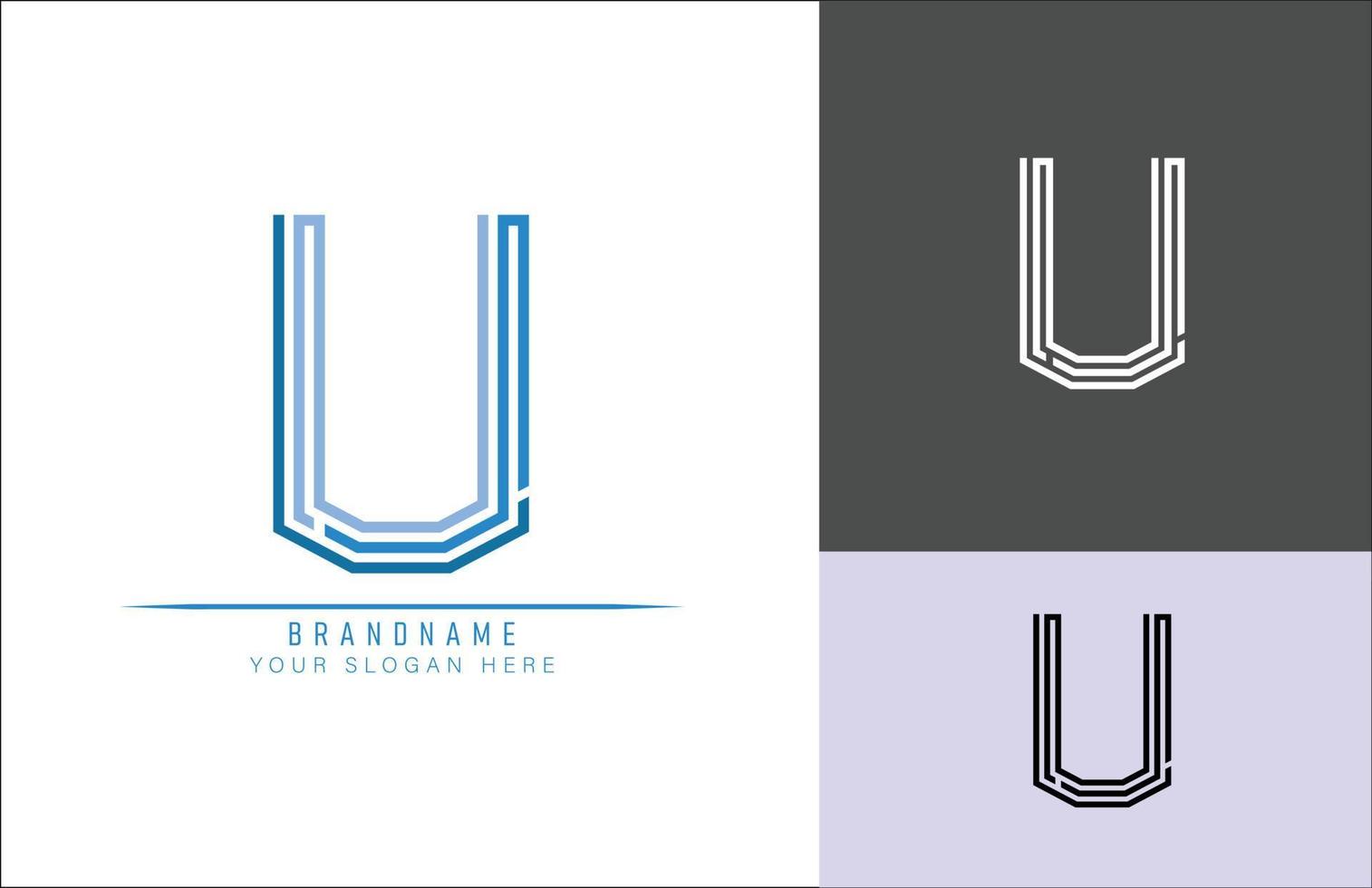Monogram alphabet letter U  logo, suitable for logos, titles and headers vector