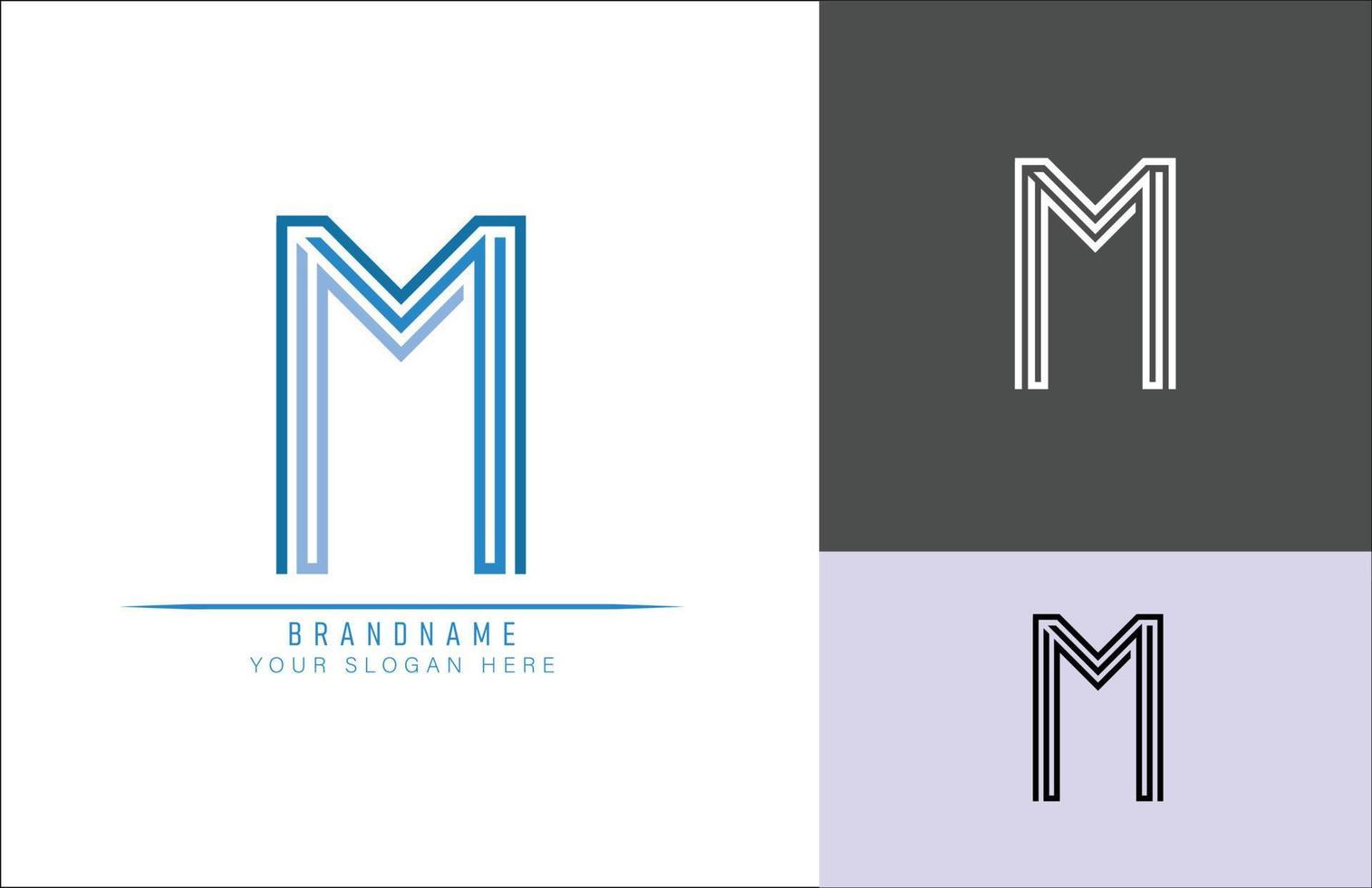 Monogram alphabet letter M  logo, suitable for logos, titles and headers vector