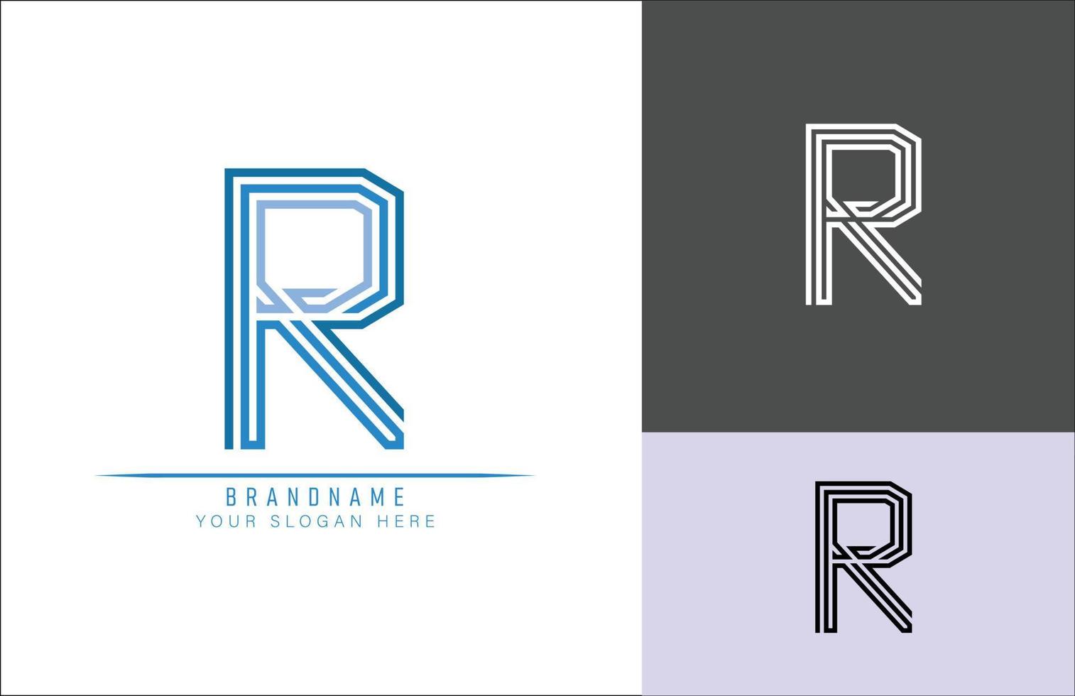 Monogram alphabet letter R  logo, suitable for logos, titles and headers vector