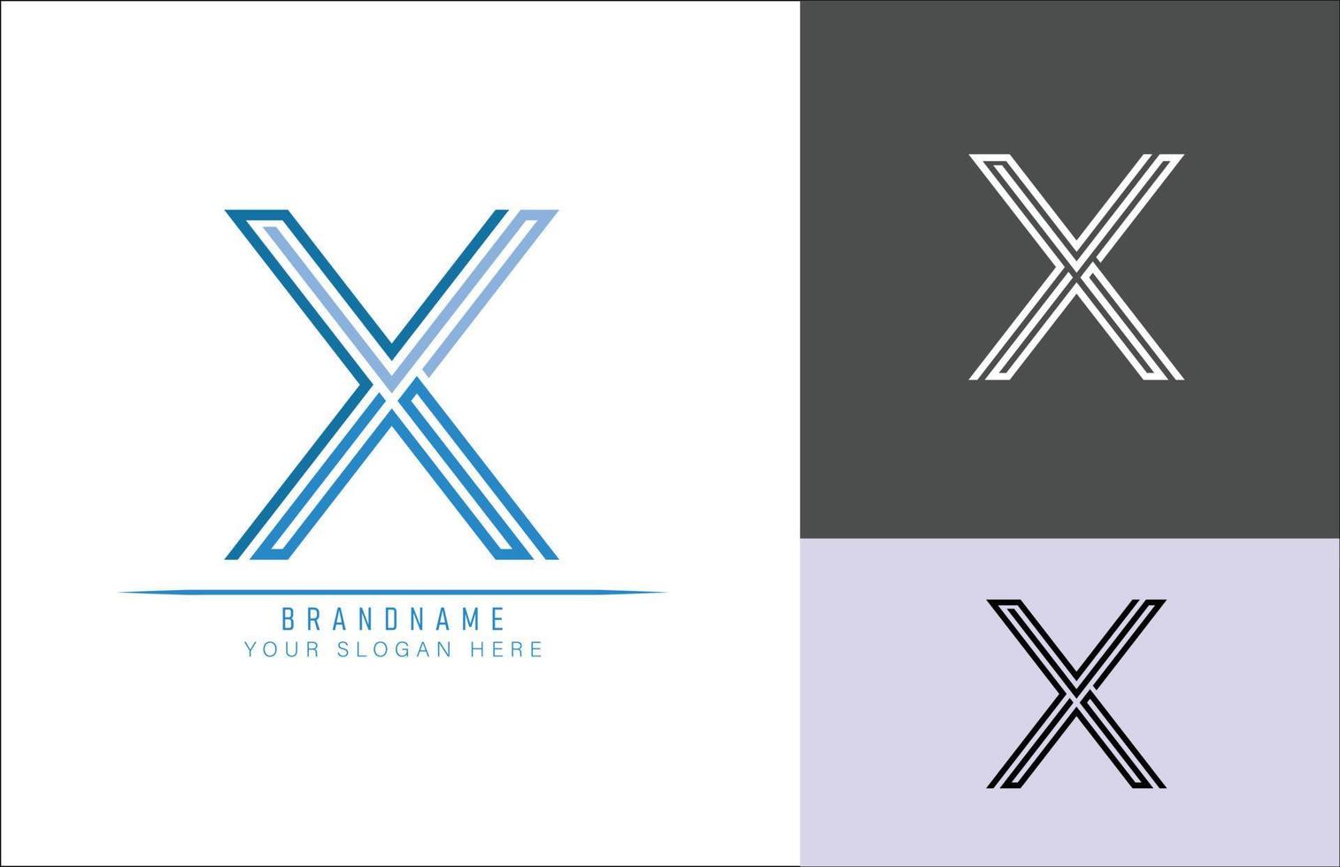 Monogram alphabet letter X  logo, suitable for logos, titles and headers vector