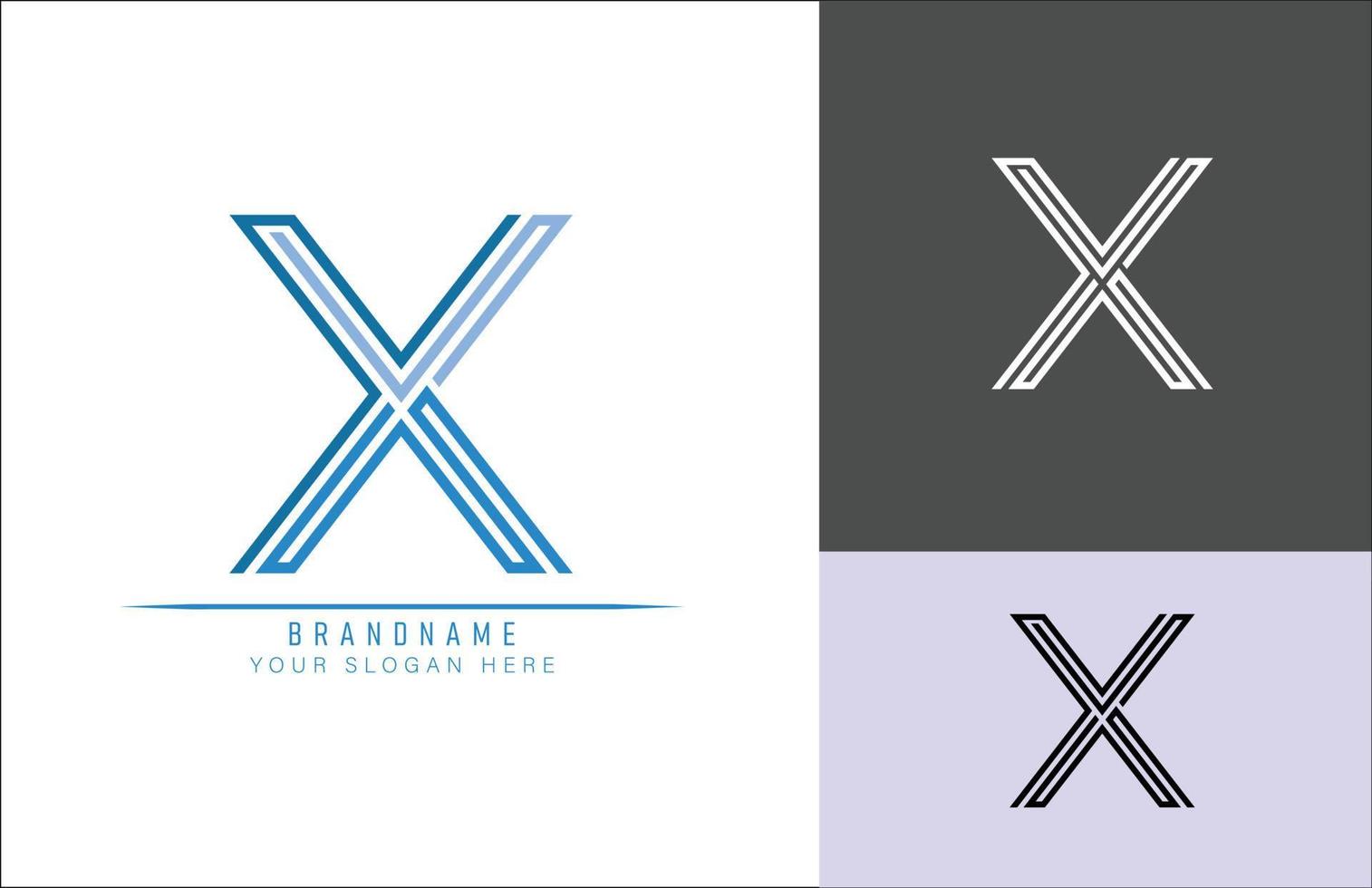 logotipo de la letra x del alfabeto del monograma, adecuado para logotipos, títulos y encabezados vector