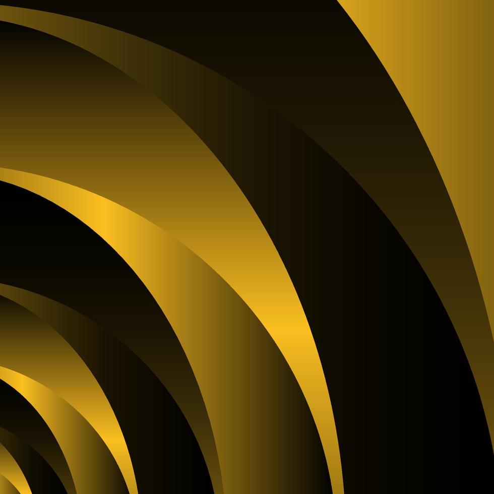 patrón de curva abstracta en color degradado dorado y negro. fondo de vector de banda creativa para plantilla de folleto, folleto, volante, póster