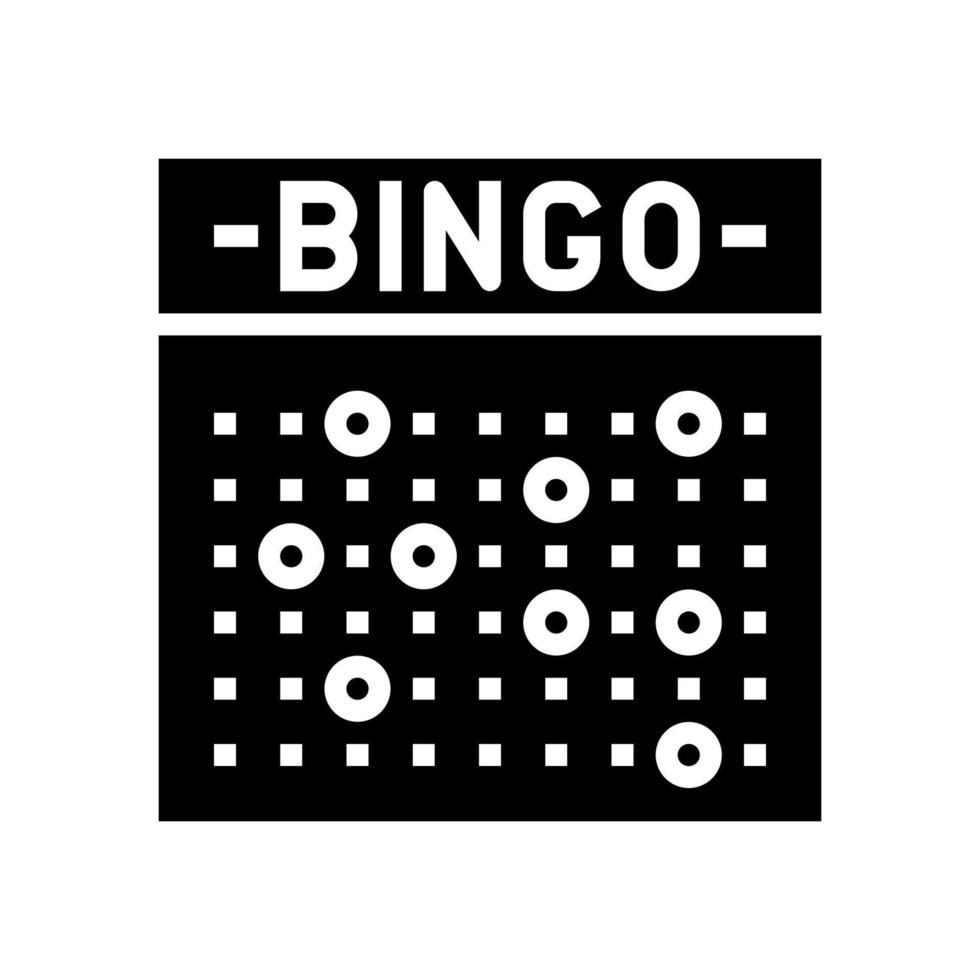 bingo game glyph icon vector illustration