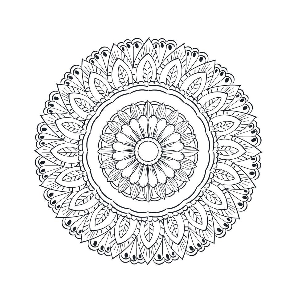 diseño de arte mandala en círculo para imprimir vector