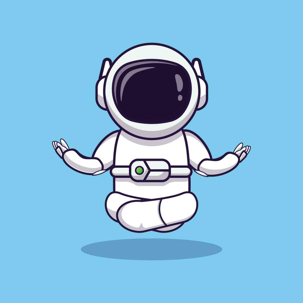 Cartoon icon vector Astronaut meditating. Fantasy Concept. Premium simple design