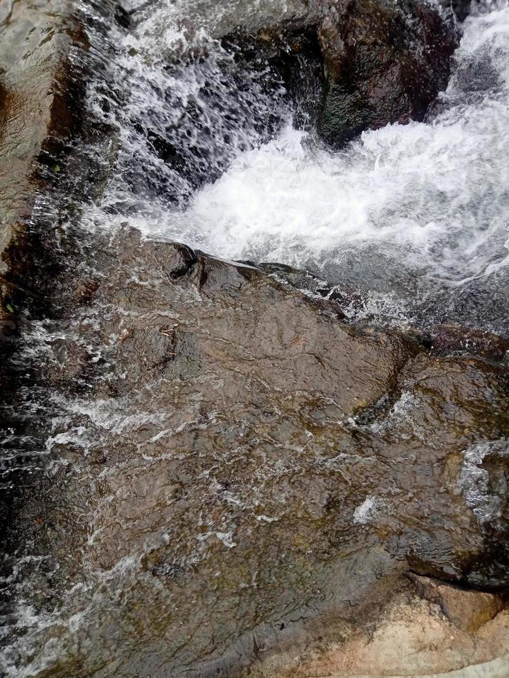 Foaming river in rock view beautiful nature photo
