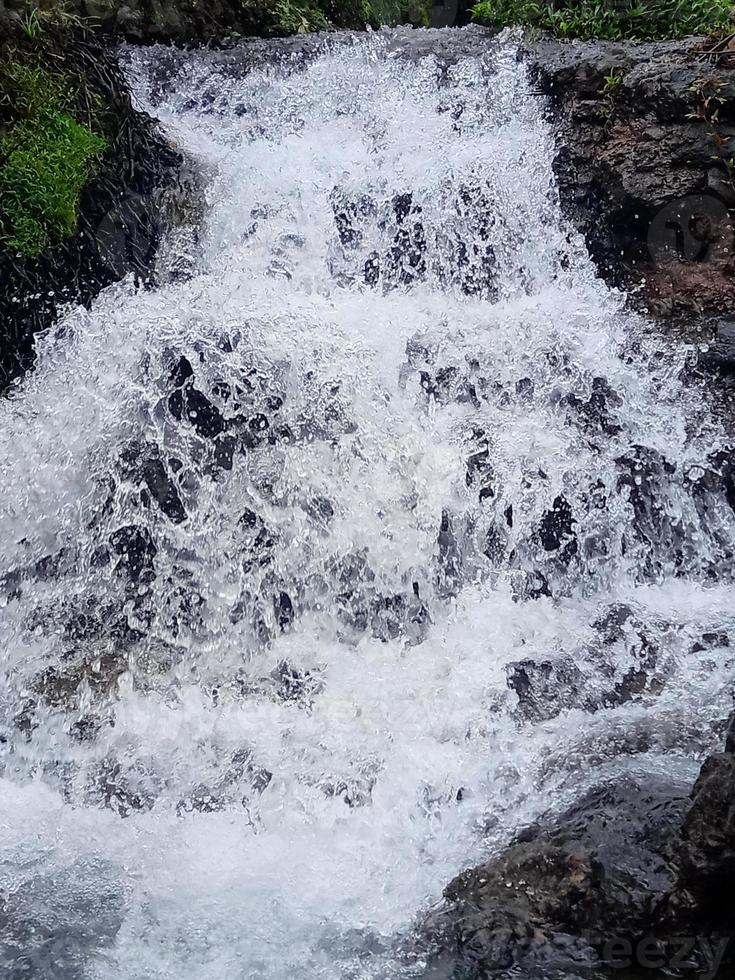 Foaming river in rock view beautiful nature photo