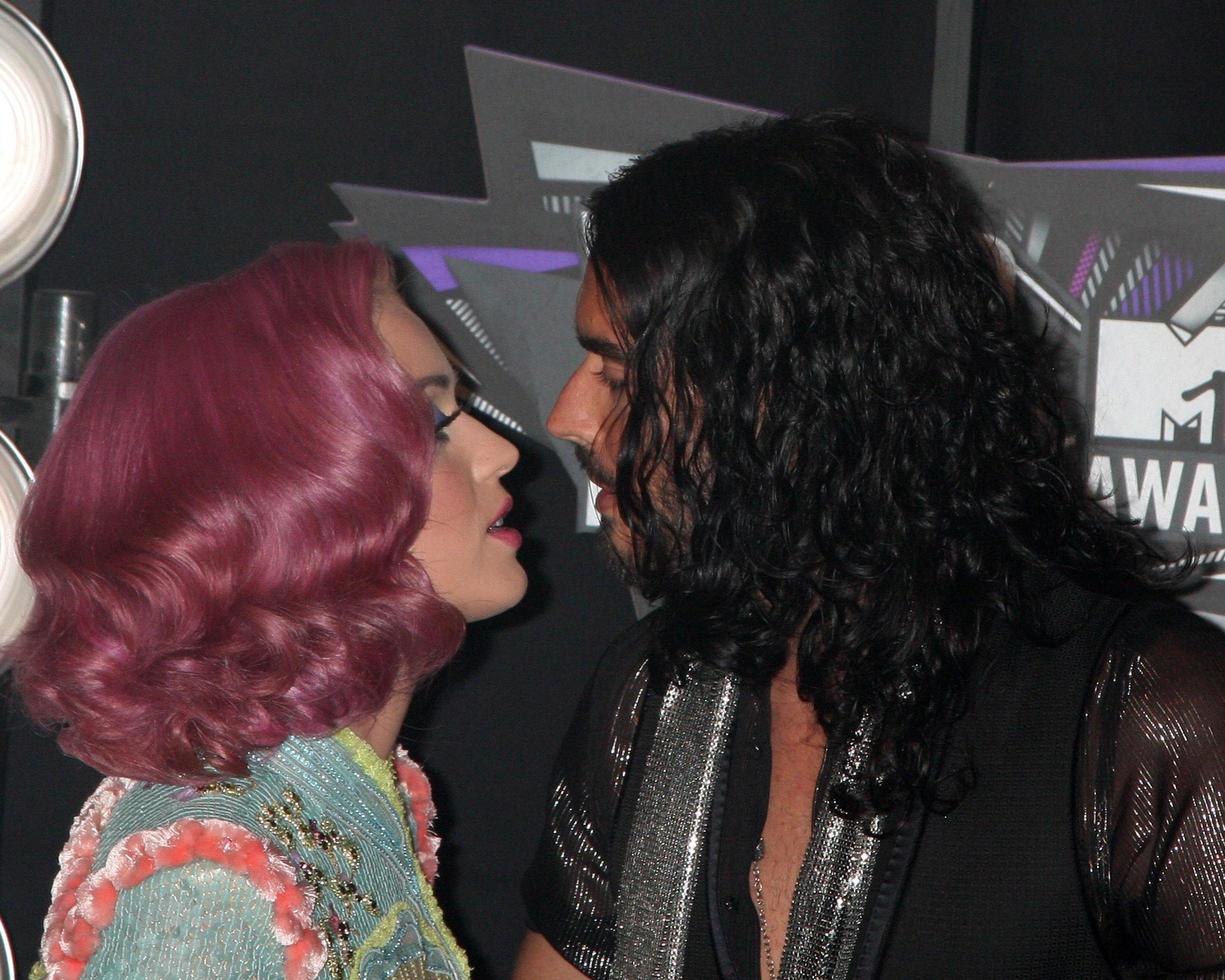 LOS ANGELES, AUG 28 - Katy Perry, Russell Brand arriving at the 2011 MTV Video Music Awards at the LA Live on August 28, 2011 in Los Angeles, CA photo