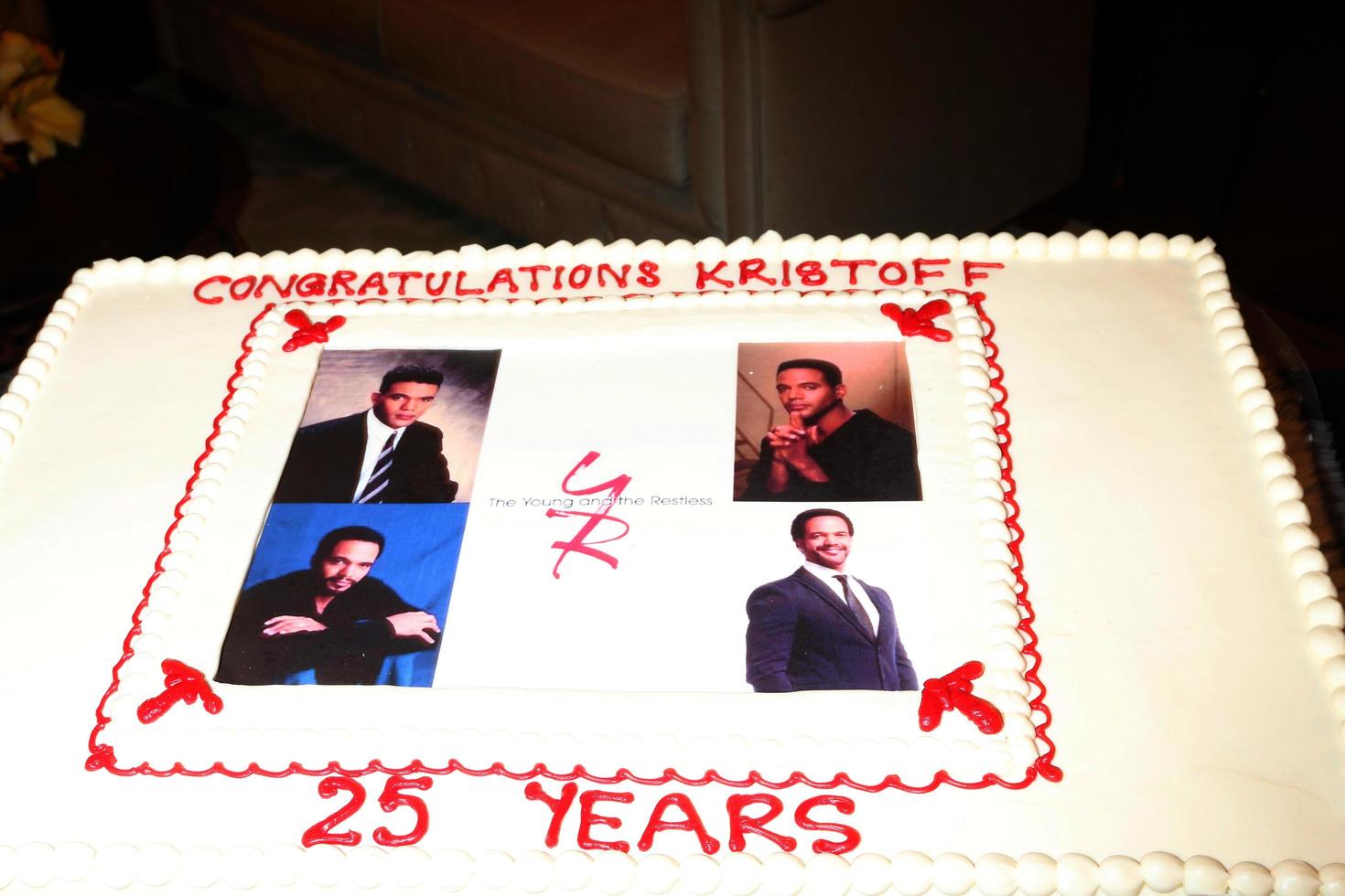 LOS ANGELES, FEB 12 -  Cake at the Kristoff St John celebrates 25 Years at YnR at the CBS Television City on February 12, 2016 in Los Angeles, CA photo