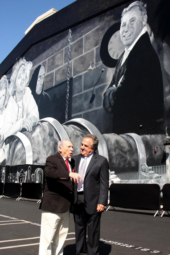 LOS ANGELES, OCT 23 - Mel Brooks, Jim Gianopulos at the Mel Brooks Street Dedication and Young Frankenstein Mural Presentation at the 20th Century Fox Lot on October 23, 2014 in Century City, CA photo