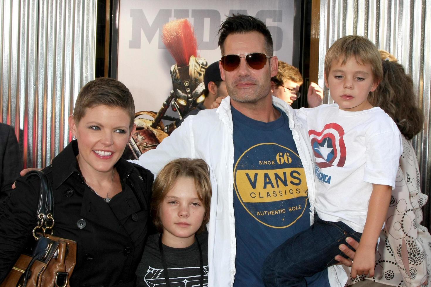 LOS ANGELES, OCT 2 - Natalie Maines, Adrian Pasdar arriving at the Real Steal Premiere at the Universal City Walk on October 2, 2011 in Los Angeles, CA photo