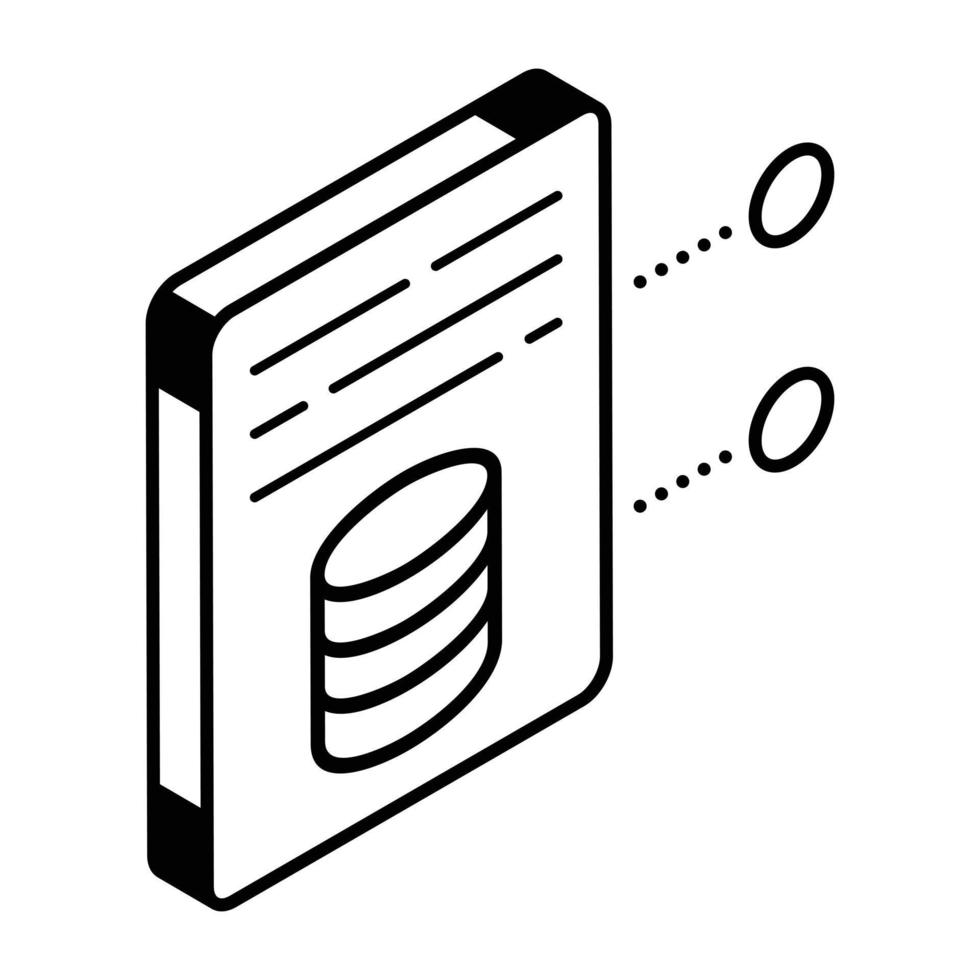 A cache memory line isometric icon vector