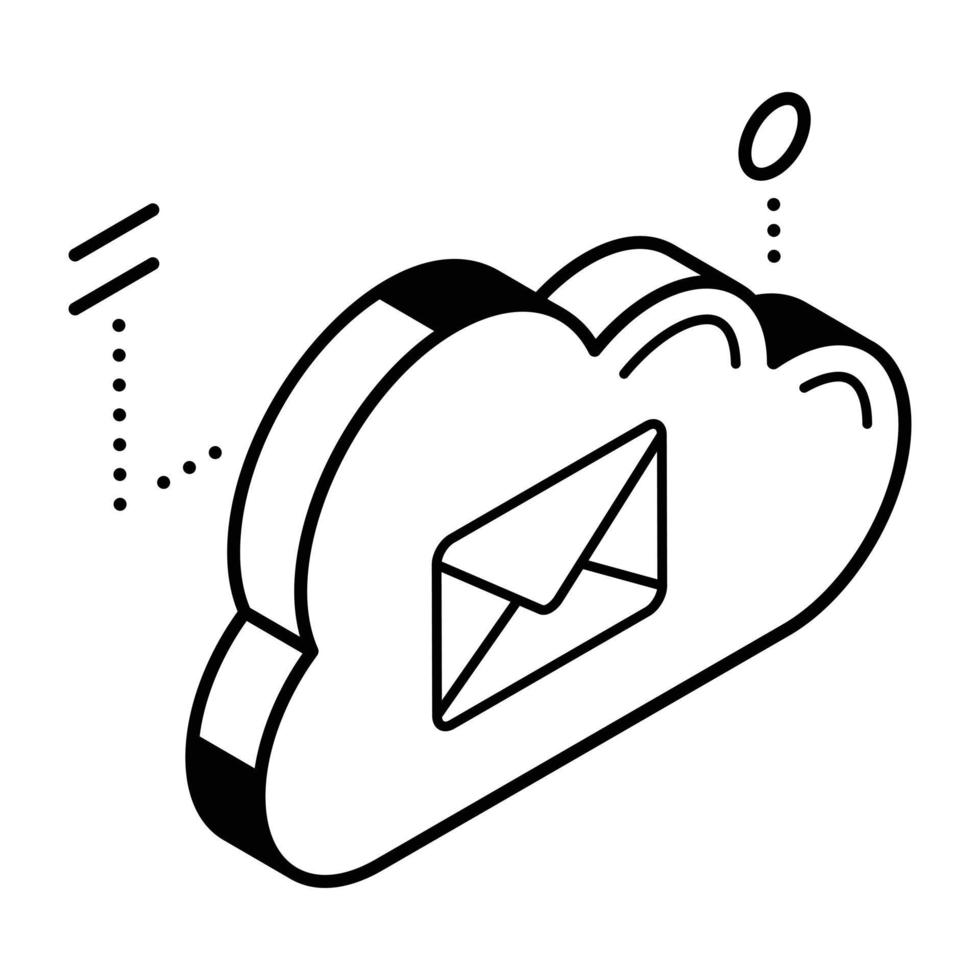 A cloud career isometric icon download vector