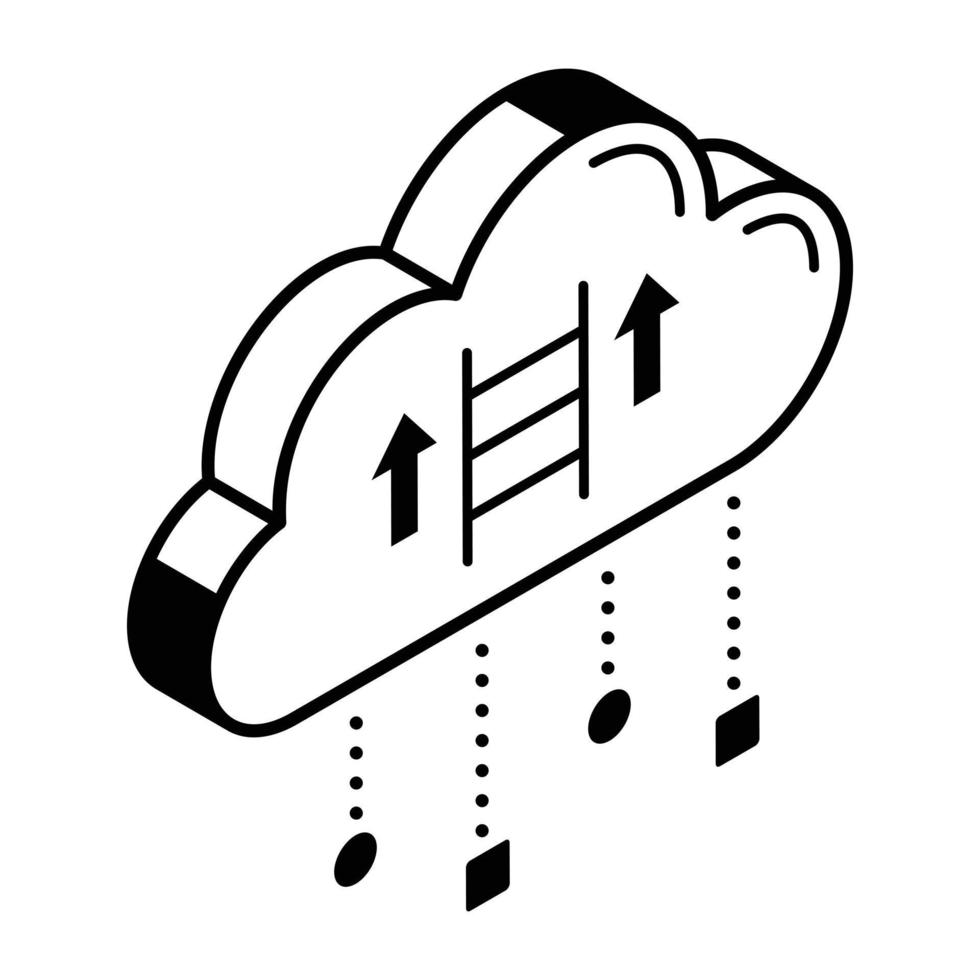 A cloud career isometric icon download vector