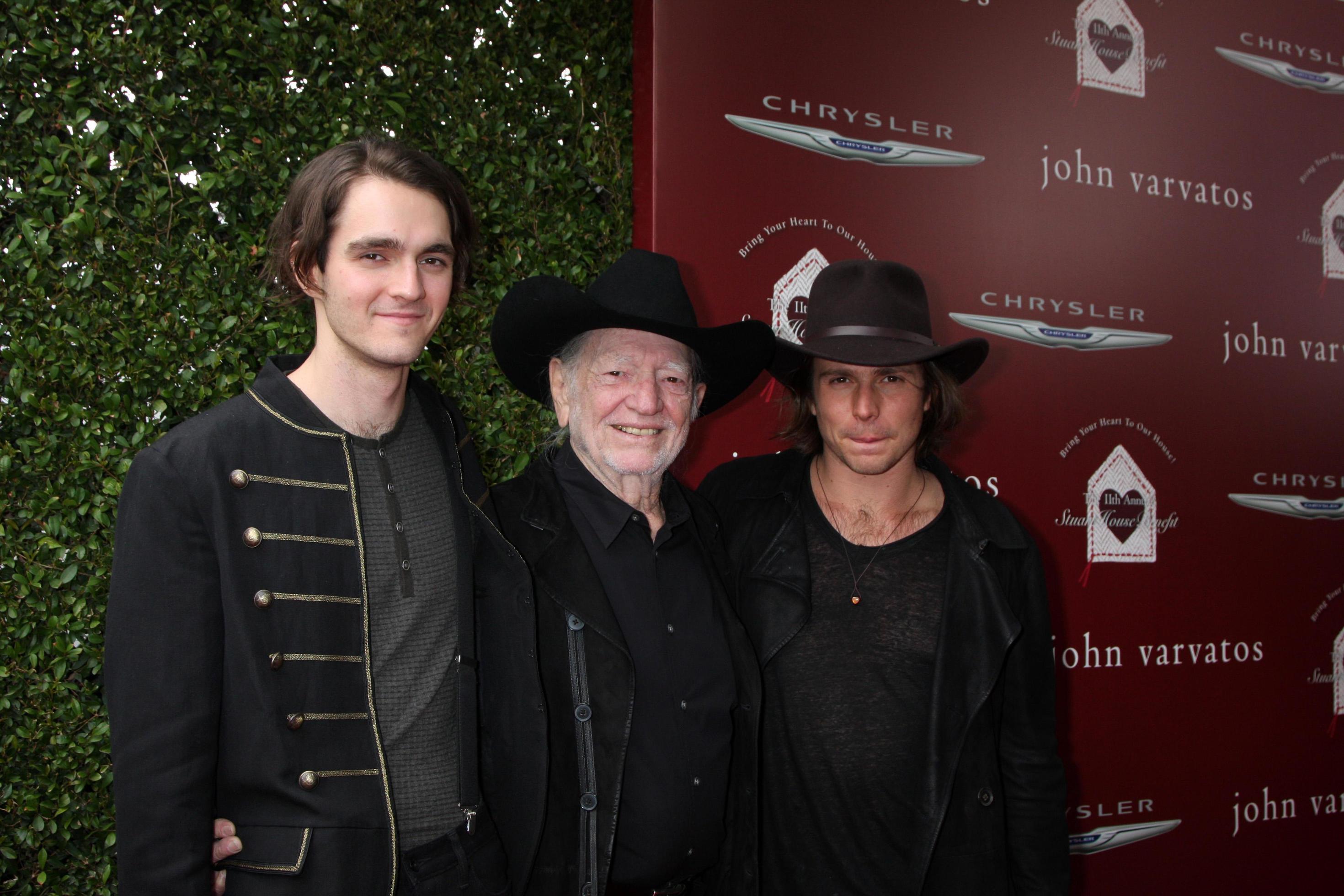 LOS ANGELES, APR 13 - WIllie Nelson, with sons Micah and ...