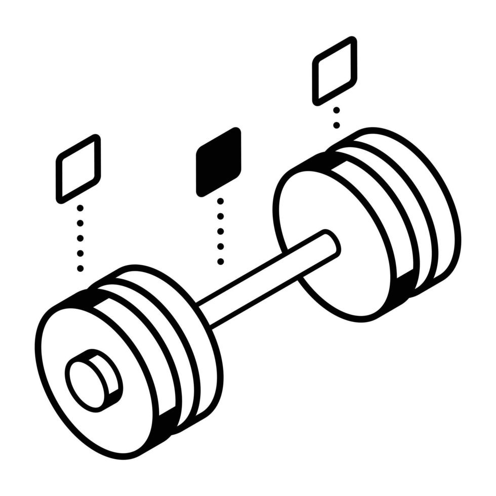 Trendy style icon of dumbbell, use it commercially vector