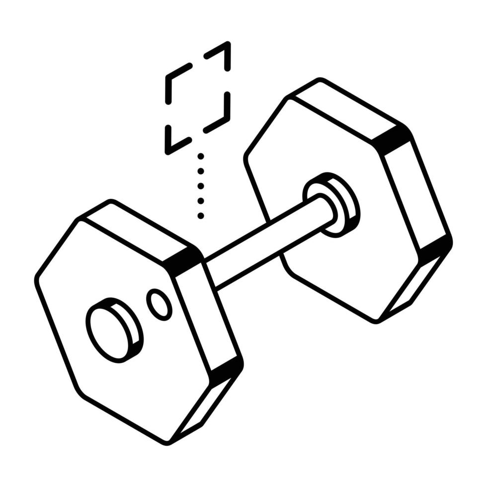 Trendy style icon of fitness dumbbell, use it commercially vector