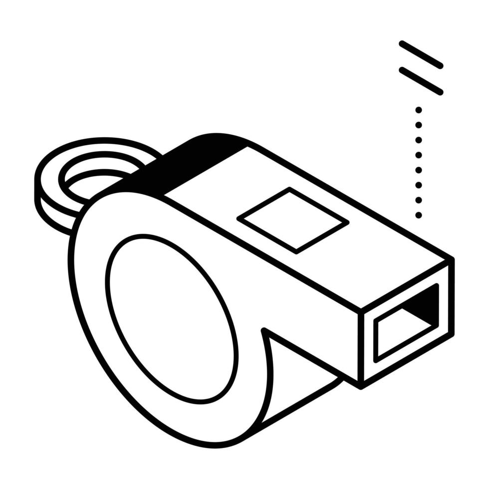 Icon of whistle, an instrument which produces shrill sound vector
