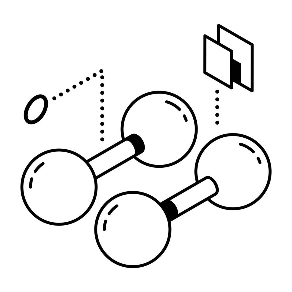 Trendy style icon of dumbbell, use it commercially vector