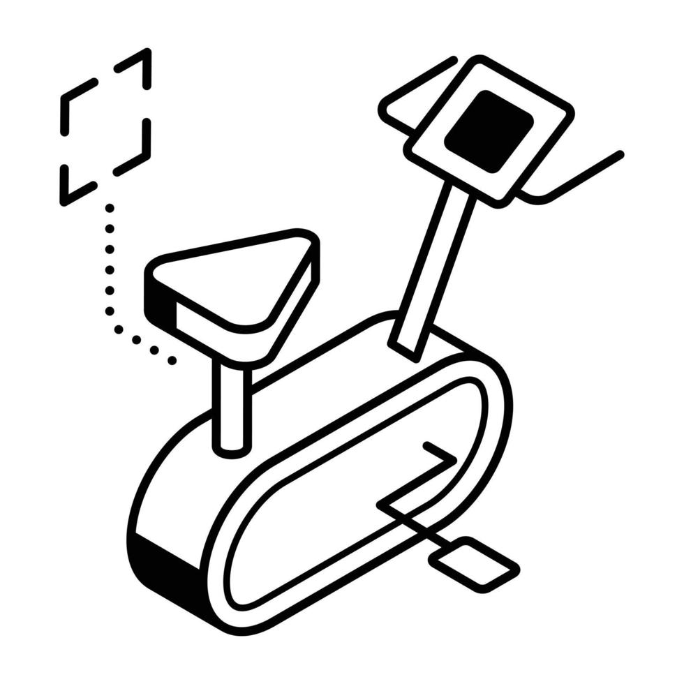 Icon of stationary bike, a device used as exercise equipment vector