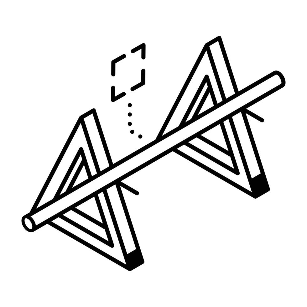 un icono de diseño isométrico de la barra de fitness vector