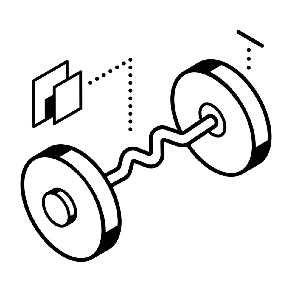 Trendy style icon of powerlifting dumbbell, use it commercially vector