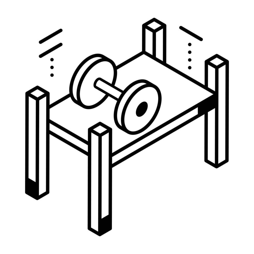 Isometric icon showing concept of bodybuilding vector