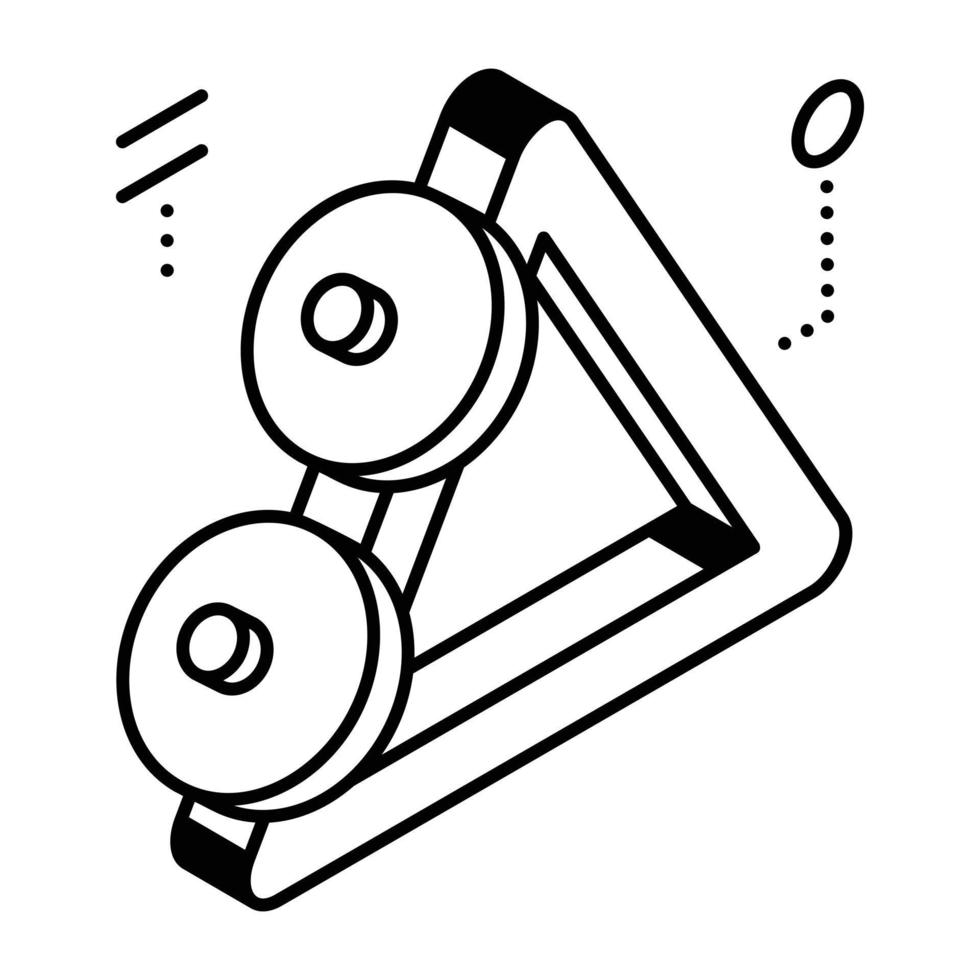 Isometric icon showing concept of bodybuilding vector