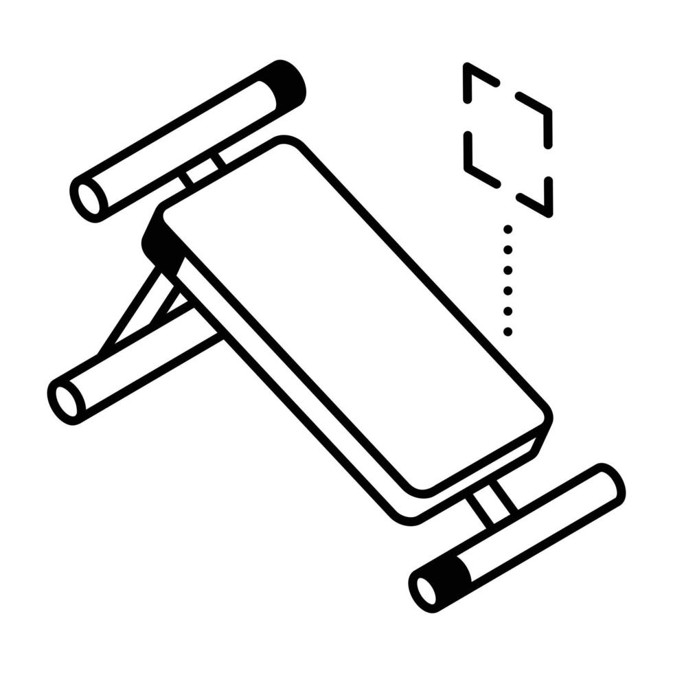 A fitness machine line isometric icon vector