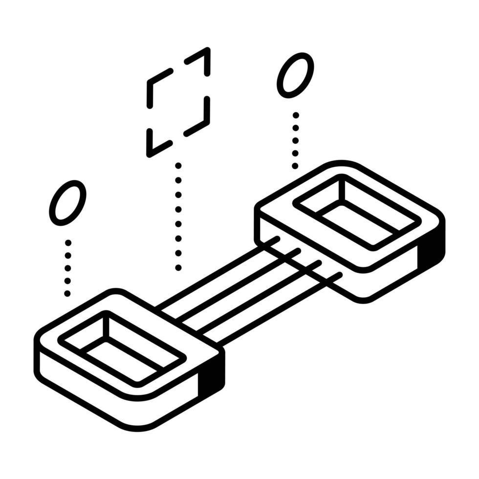 An elastic resistant fitness band isometric icon vector