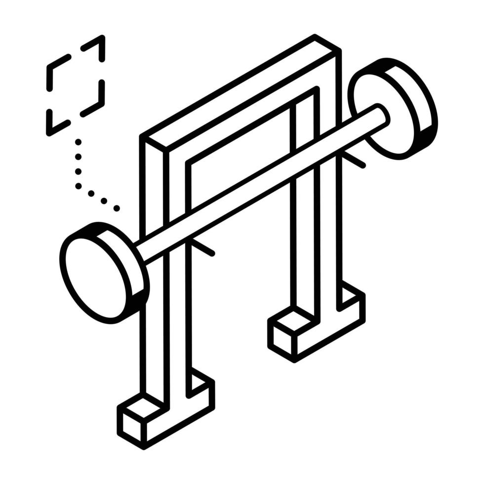 Isometric icon showing concept of bodybuilding vector
