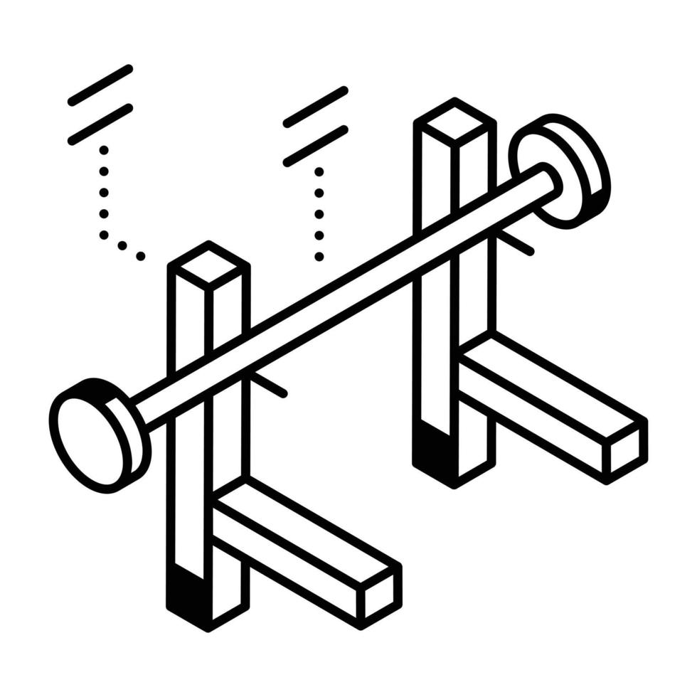 Isometric icon showing concept of bodybuilding vector