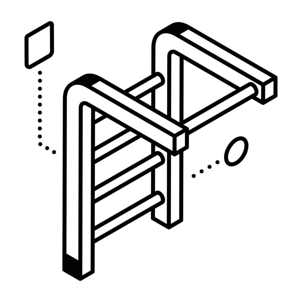 icono de la línea de moda de la escalera vector